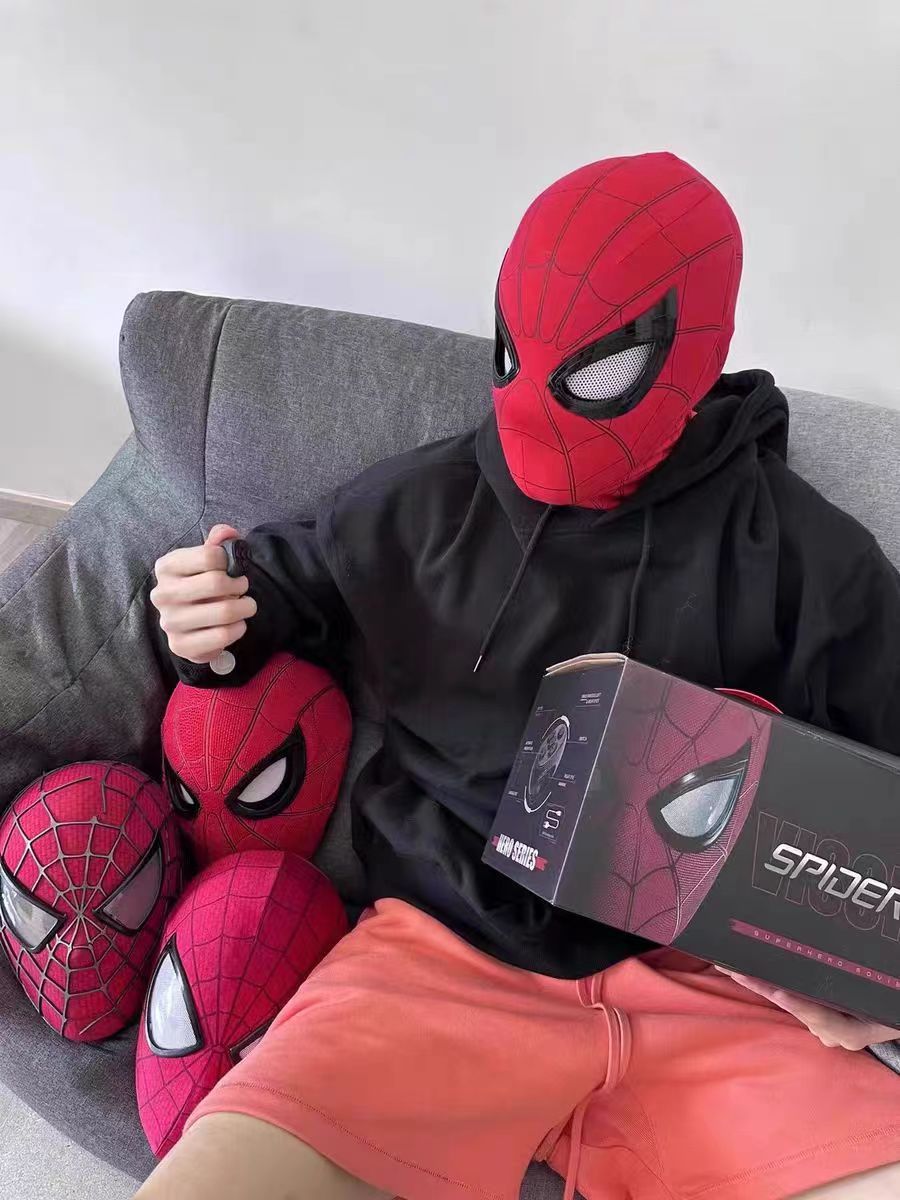 Spider-Man Peter Parker Spider Sense Remote LED Eye Cosplay Mask