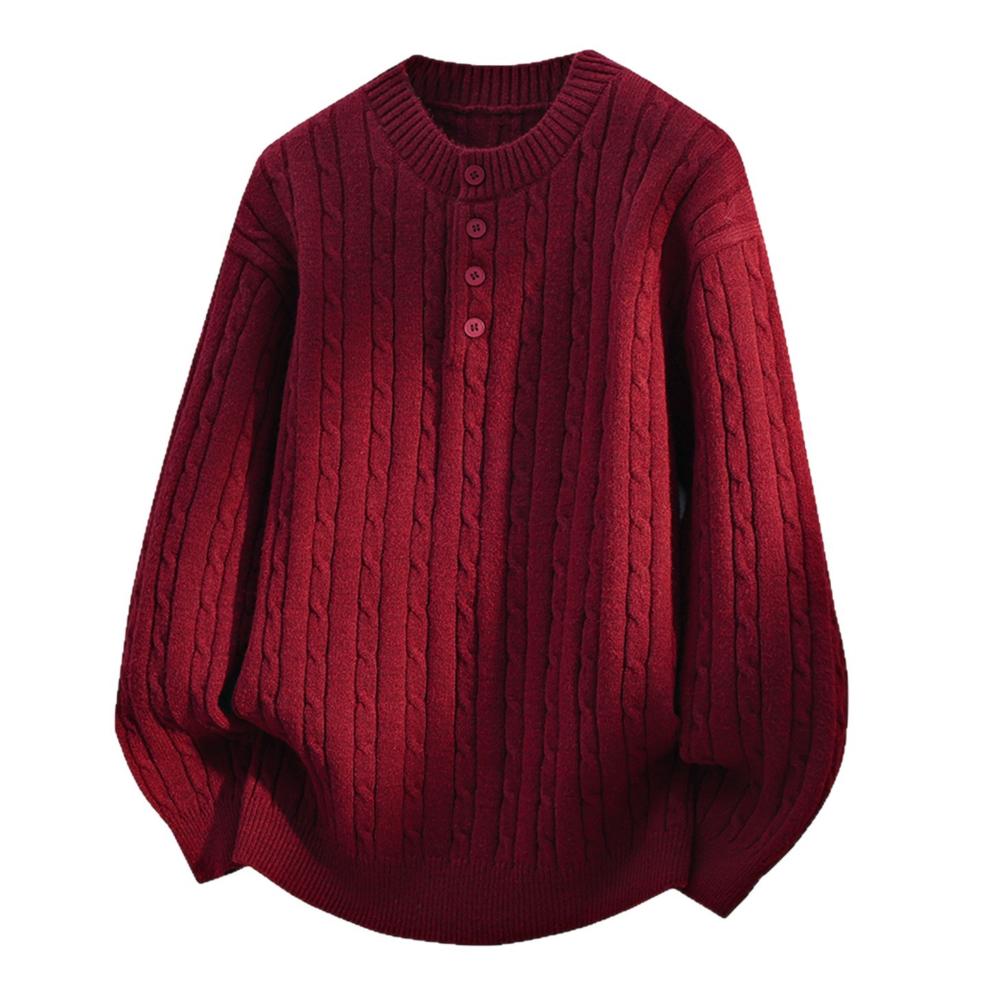 Henry cuello camiseta de punto de torsión camiseta hombre medio cuello abierto viejo viento alto invierno y otoño camiseta de tendencia fábrica transfronteriza al por mayor image 6