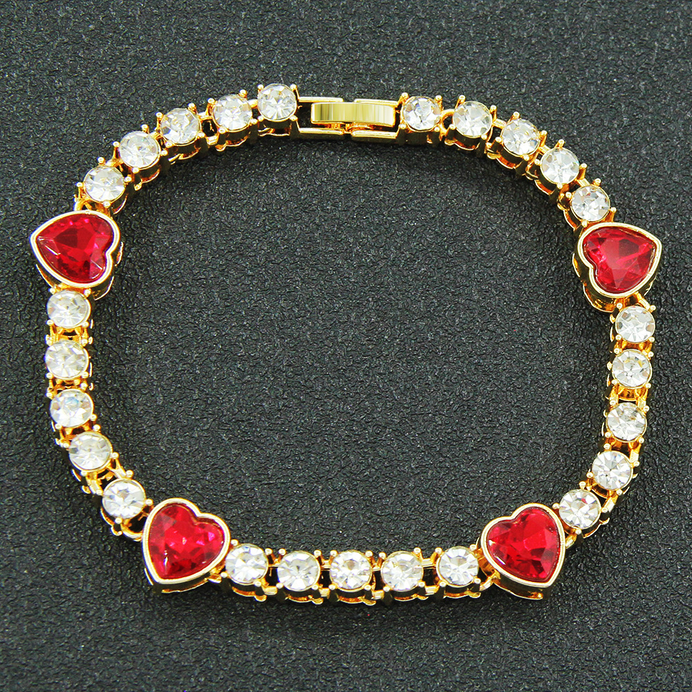 Hip-Hop Heart Shape Rhinestones Alloy Chain Necklaces Wholesale display picture 4