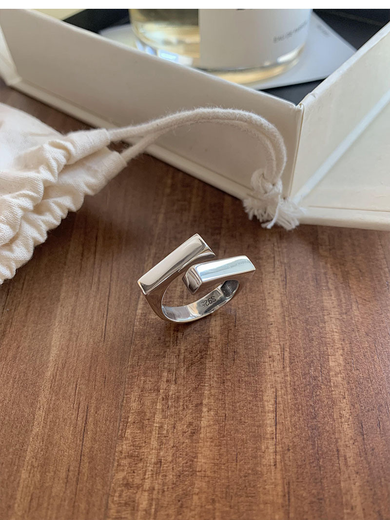 Anello aperto minimalista da donna in argento sterling 925_voghion.com