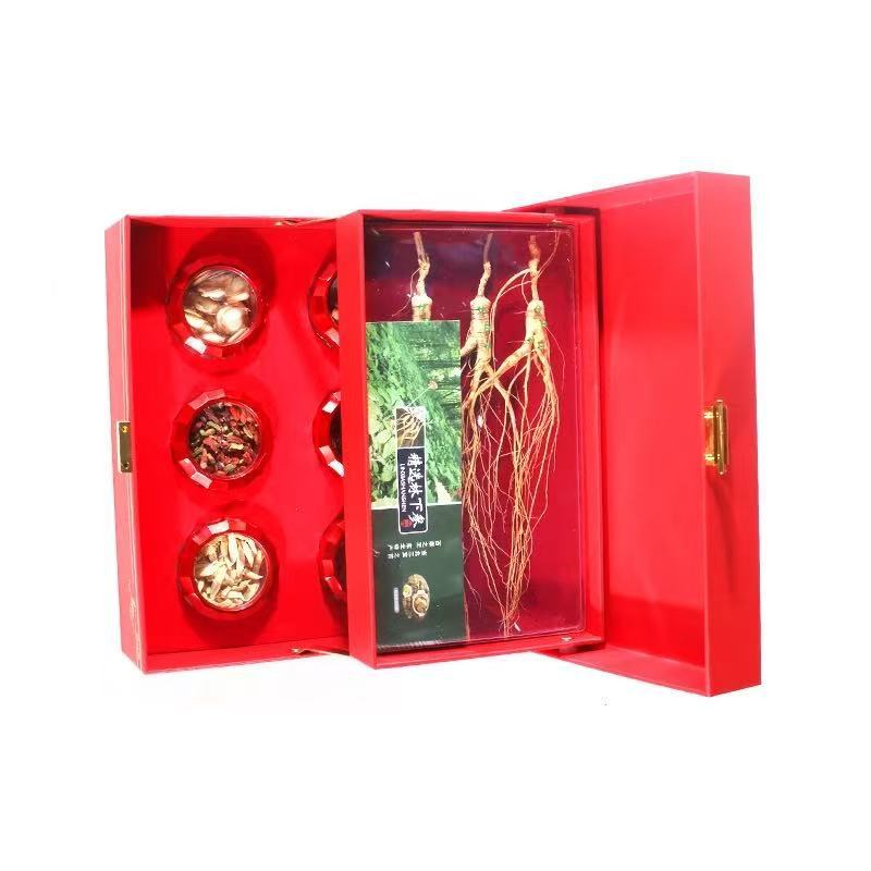 Changbai Mountain Five Treasure Gift Box Ginseng Lingzhi Deer Antler Deer Penis and Ginseng Flower quality and texture