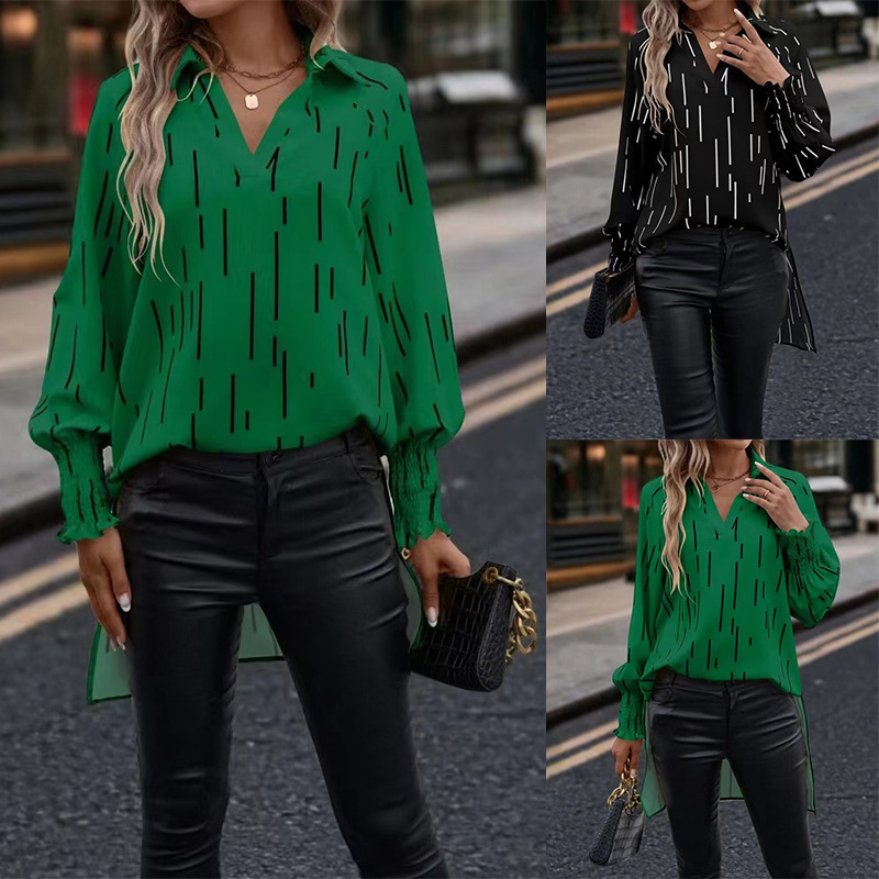 2023 spring and autumn Amazon independent station women's clothing New loose casual tuxedo striped long-sleeved shirt