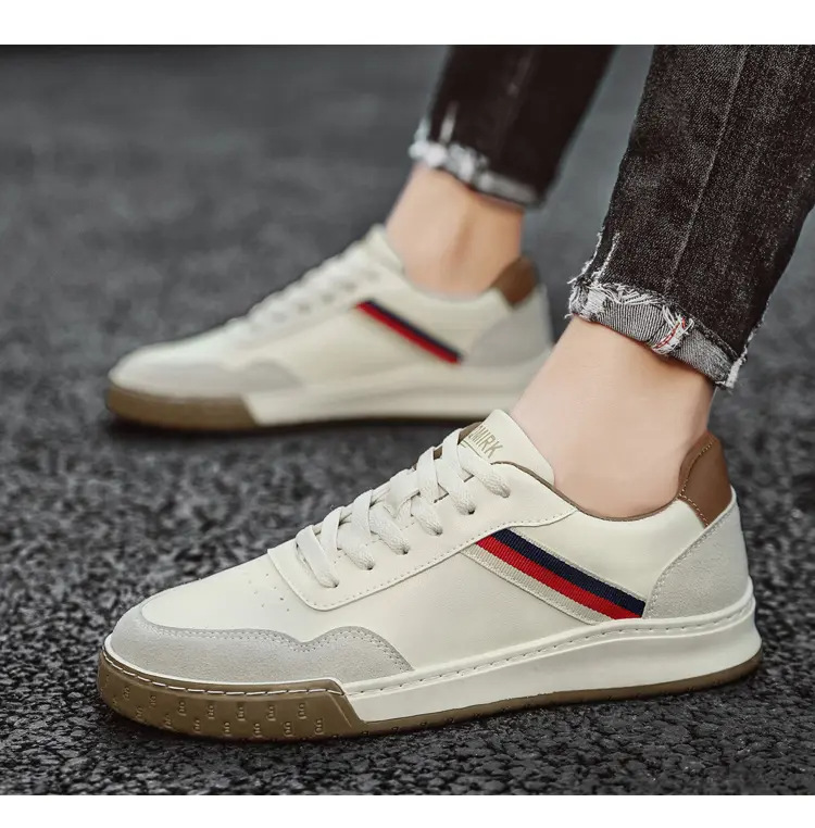 Sneakers casual da uomo in pelle stile versatile e moderno_voghion.com