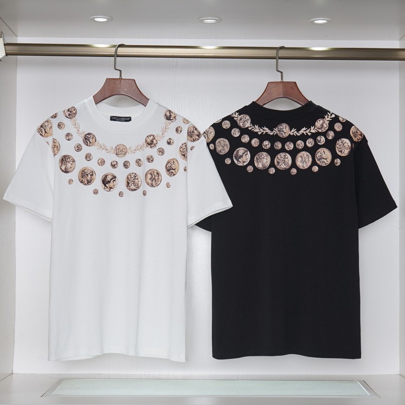 クロスボーダートレンディブランド25夏新作トレンドダブルヤーンDファミリー夏半袖Tシャツ男女兼用万能トップスクラシックスタイル|undefined
