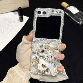立体水钻南瓜车三星zflip5奢华满钻手机壳折叠屏flip4女款适用