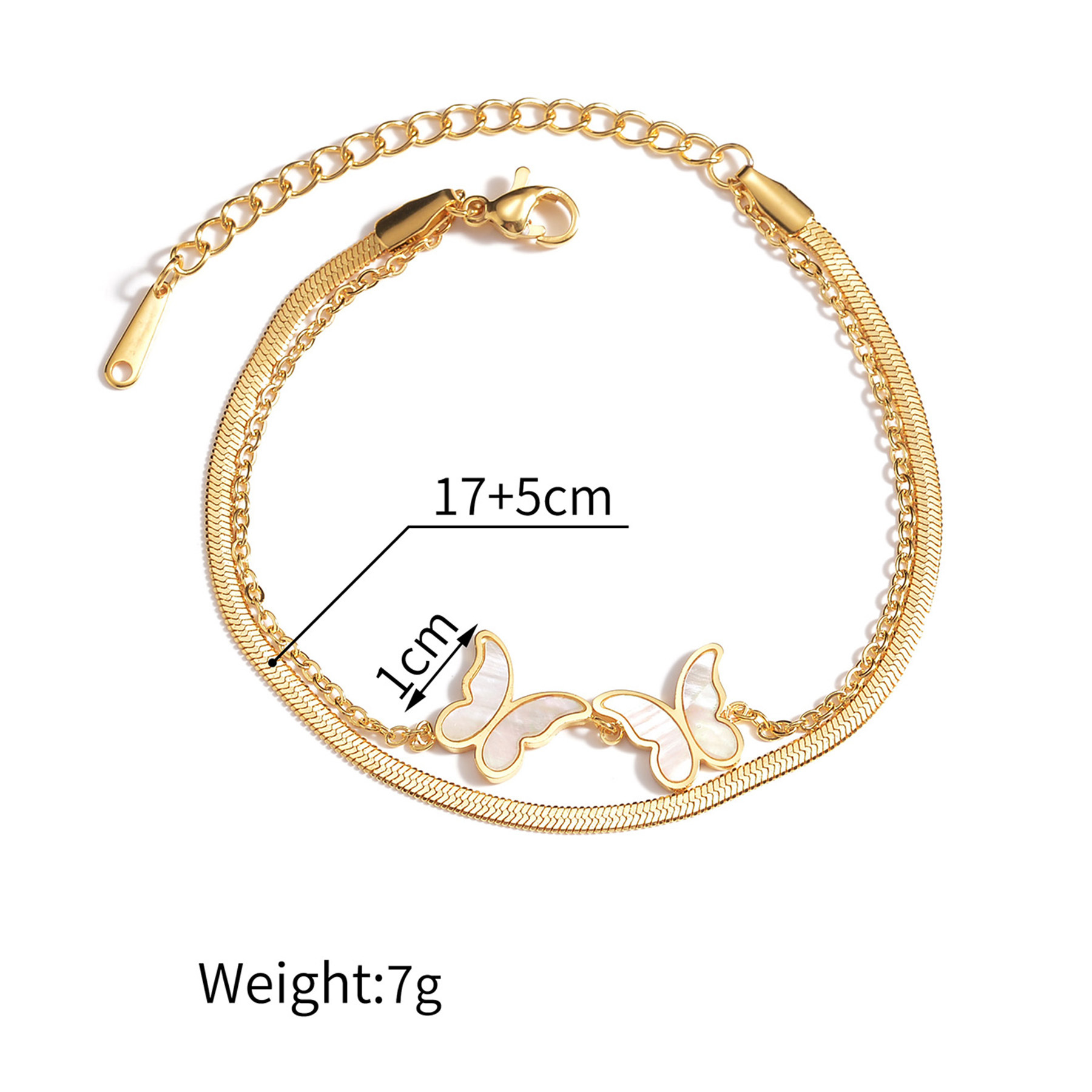 Bracelets Classification 304 Stainless Steel Chain Material Ion Plating (IP) Real Gold Plated 18K Gold Butterfly 304 Stainless Steel Casual Simple Style Waterproof Non Tarnish 304 Stainless Steel Bracelets