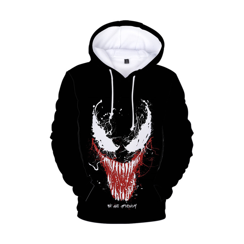 Halloween new poison 3D color printing loose couple hooded hoodie hoodie hoodie jacket personalized autumn clothes