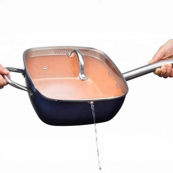 Yipinhong sartén plana cocina multi-funcional sartén antiadherente doble fondo libre de humo freidora olla de regalo traje