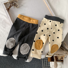 Girls spring and autumn new children's leggings Korean style fashionable baby solid color casual pants children's striped polka dot pants