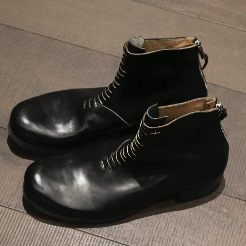Черные ретро старые сапоги Челси мужские толстые подошвы увеличенные черные сапоги ретро повседневные сапоги Мартин