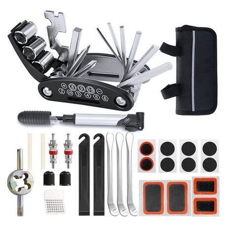Cross-Border Cycling Repair Tool Combination Set Tire Repair Film Glue Air Pump Portable Bicycle Tire Repair Tool Kit