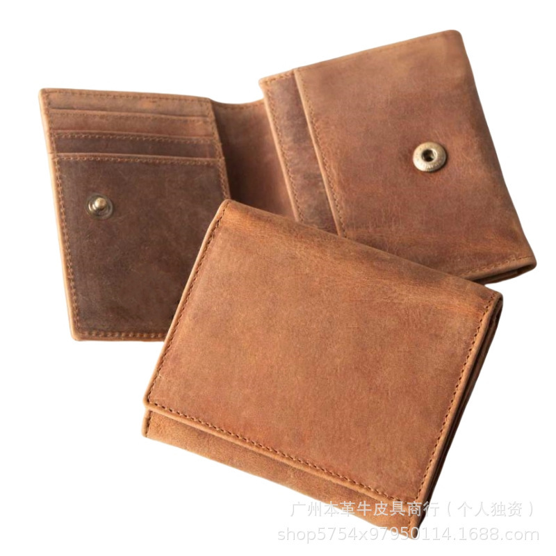 Japan Yahoo Crazy Horse Leather Men's 80% off Horizontal Wallet Fashion Retro Multifunctional Coin Slot Multi-Card Wallet