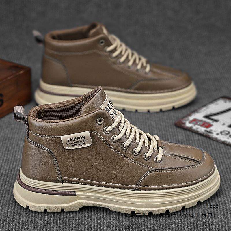 Men's Martin boots, new autumn collection, high-top style, trendy and versatile, with non-slip soles, leather upper, casual work boots, short boots Men's Martin boots, new autumn collection, high-top style, trendy and versatile, with non-slip soles, leather upper, casual work boots, short boots