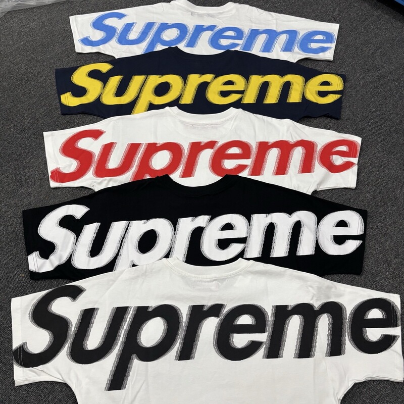Cross-Border Fashion Trend Supreme Letter Screen-Printed Box Round-Neck Short-Sleeve Unisex Loose Casual Pure Cotton T-Shirt Cross-Border Fashion Trend Supreme Letter Screen-Printed Box Round-Neck Short-Sleeve Unisex Loose Casual Pure Cotton T-Shirt