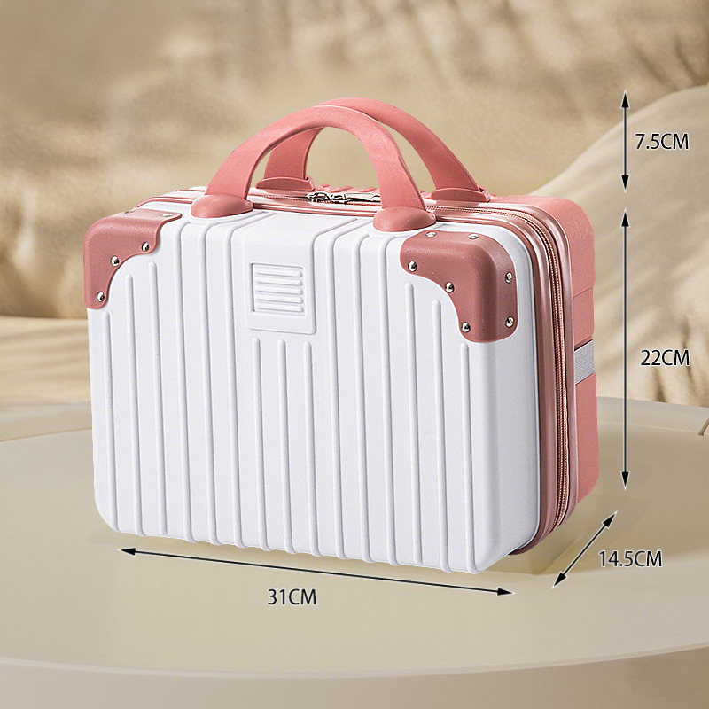 White with rose / 14inch satchel cosmetic case