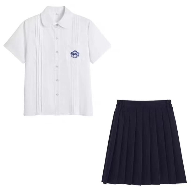 台湾学生服セット中学生 JK 制服白シャツアコーディオンプリーツ高校カレッジスタイル卒業クラス制服夏|undefined