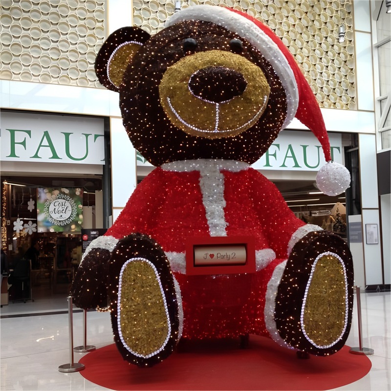 2025 大型クリスマス照明形状屋外装飾ライトインターネット有名人照明クマショッピングモールクリスマスディスプレイアレンジメント|undefined