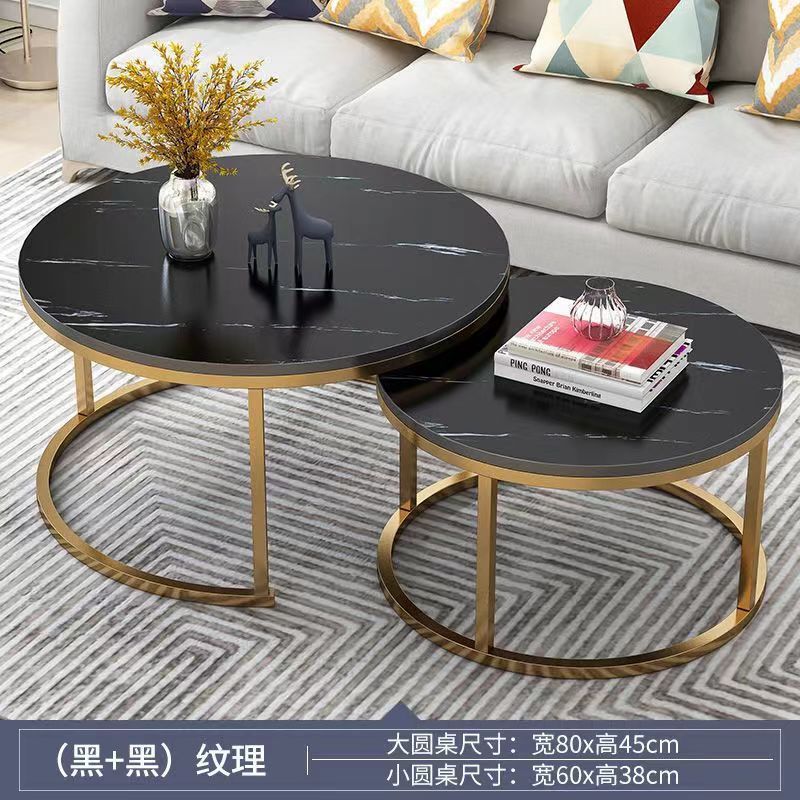 コーヒーテーブルライト高級モダンな小さなアパートのリビングルームホームラウンドテーブルシンプルな大理石はイタリアのクリエイティブアイアンティーテーブルです|undefined