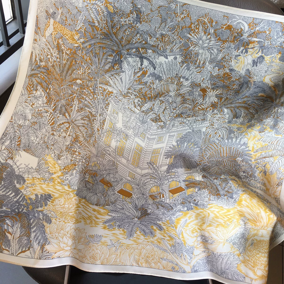 Silk demi-season universal fashionable elegant handkerchief, trend of season