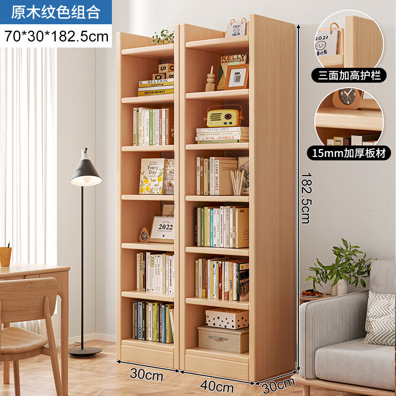 Estantería de madera, librero estrecho junto al escritorio, mueble de pared, armario de almacenamiento, vitrina, estantería de almacenamiento para sala de estar, mueble de pie. image 18