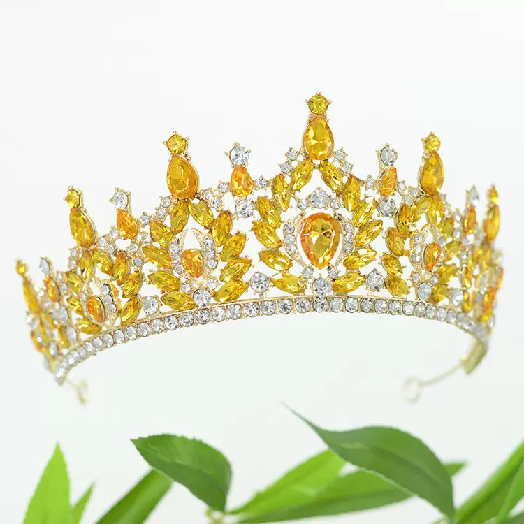 女新款高级皇冠批发欧美新娘巴洛克王冠配饰跨境成人婚礼结婚头饰