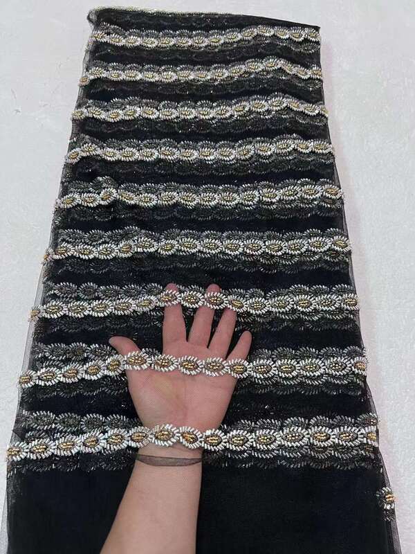 Bead Tube Strip Embroidered Fabric Ethnic Costume Lace Pillow Small Long Tube Mesh India Sari Turban Lace JX3618