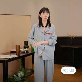 2025春秋新款磨毛睡衣女长袖长裤春秋宽松简约款家居服两件套装