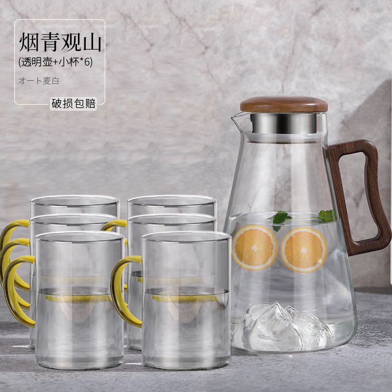 투명한 산냉수병 + 재컵 6개