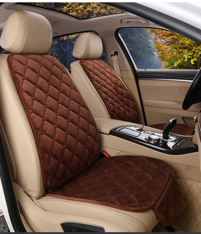 Car Seat Cushion Winter Crystal Short Plush Half Pack Thickened Non-Slip