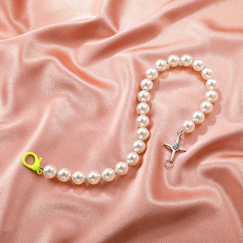 Simple Large Pearl Stitching Chain Short Necklace display picture 3