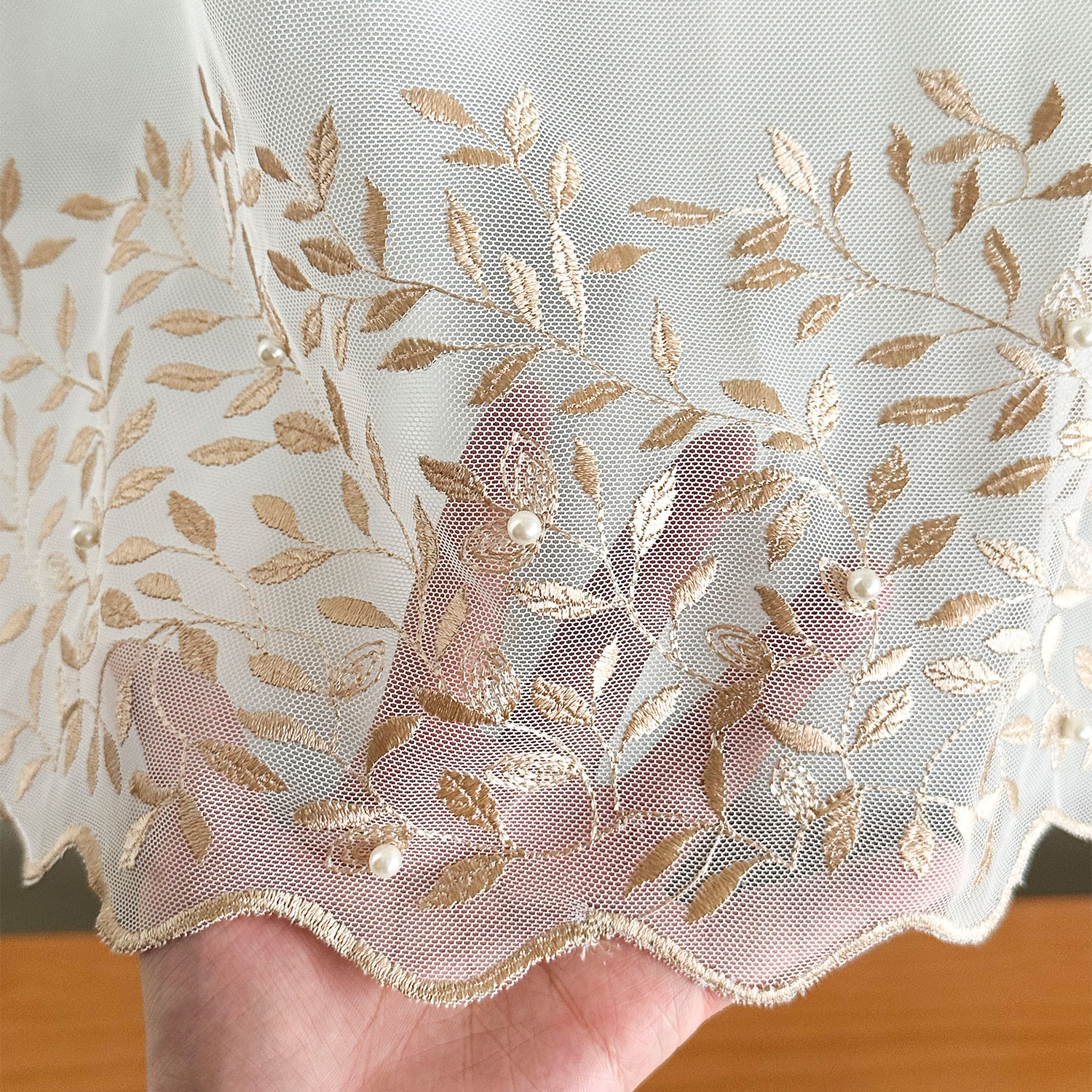 Bordado pastoral transfronterizo encaje con cuentas cortina de ventana cortina de café cortina corta media cortina cortina americana restaurante al por mayor