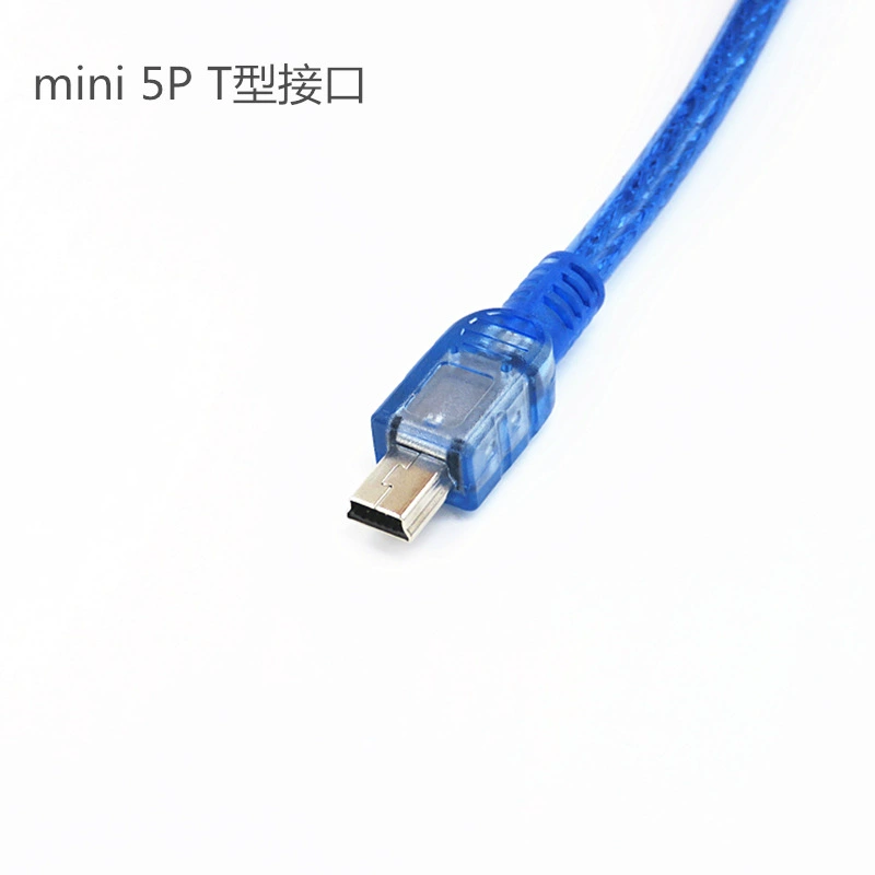 Прозрачный синий USB порт PUBLIC к MINI 5PT разъему синий USB разъем к 5P мужской T-головки USB кабель данных