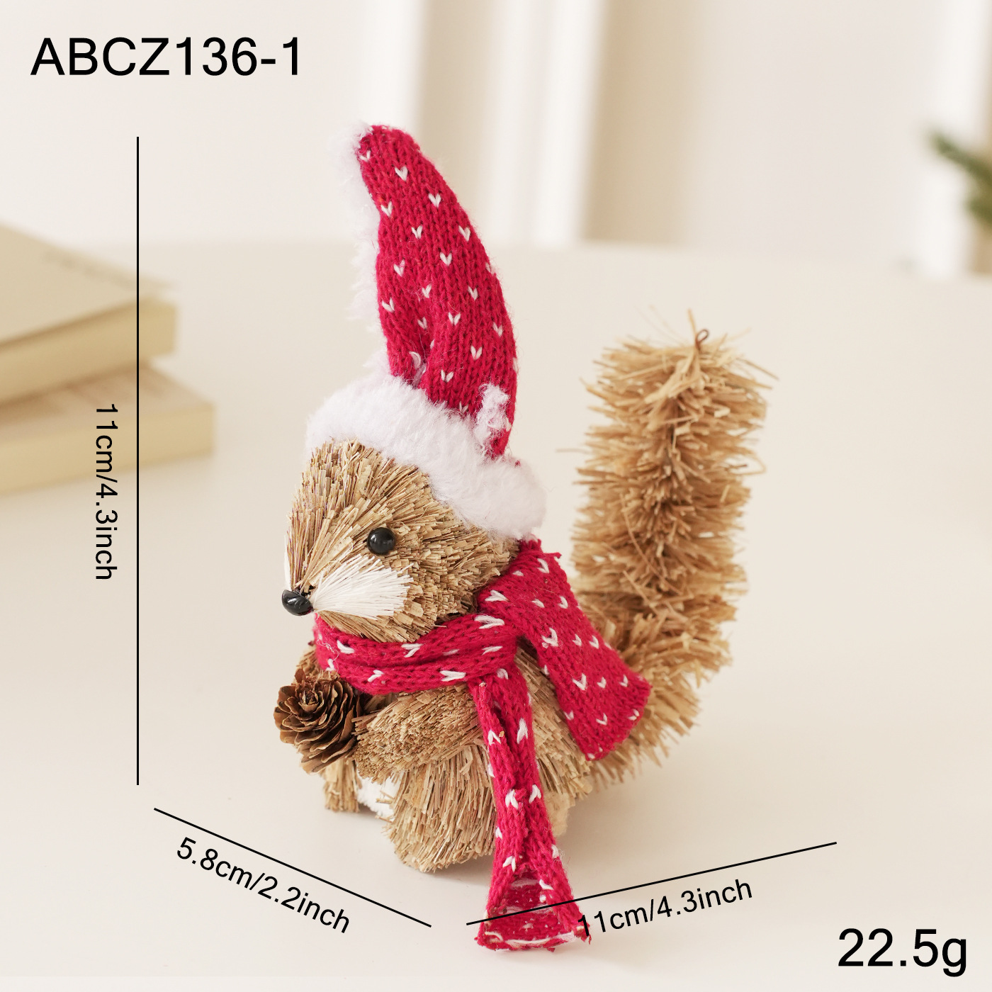 Decoración de escritorio de Navidad transfronteriza espuma de paja osos ardilla muñeca muñeca muñeca decoración de Navidad