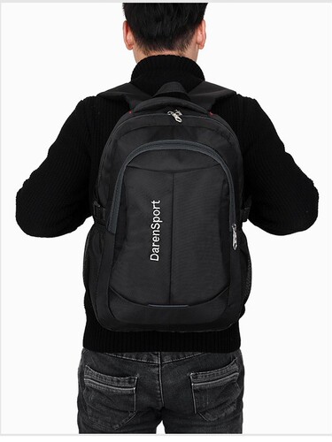 Double-shoulder backpack, unisex laptop bag, large-capacity travel bag for boys, suitable for primary, junior, and senior high school students, lightweight school bag