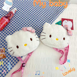 甜美卡通包包少女学生斜挎手机包2025新款可爱儿童公主单肩毛绒包