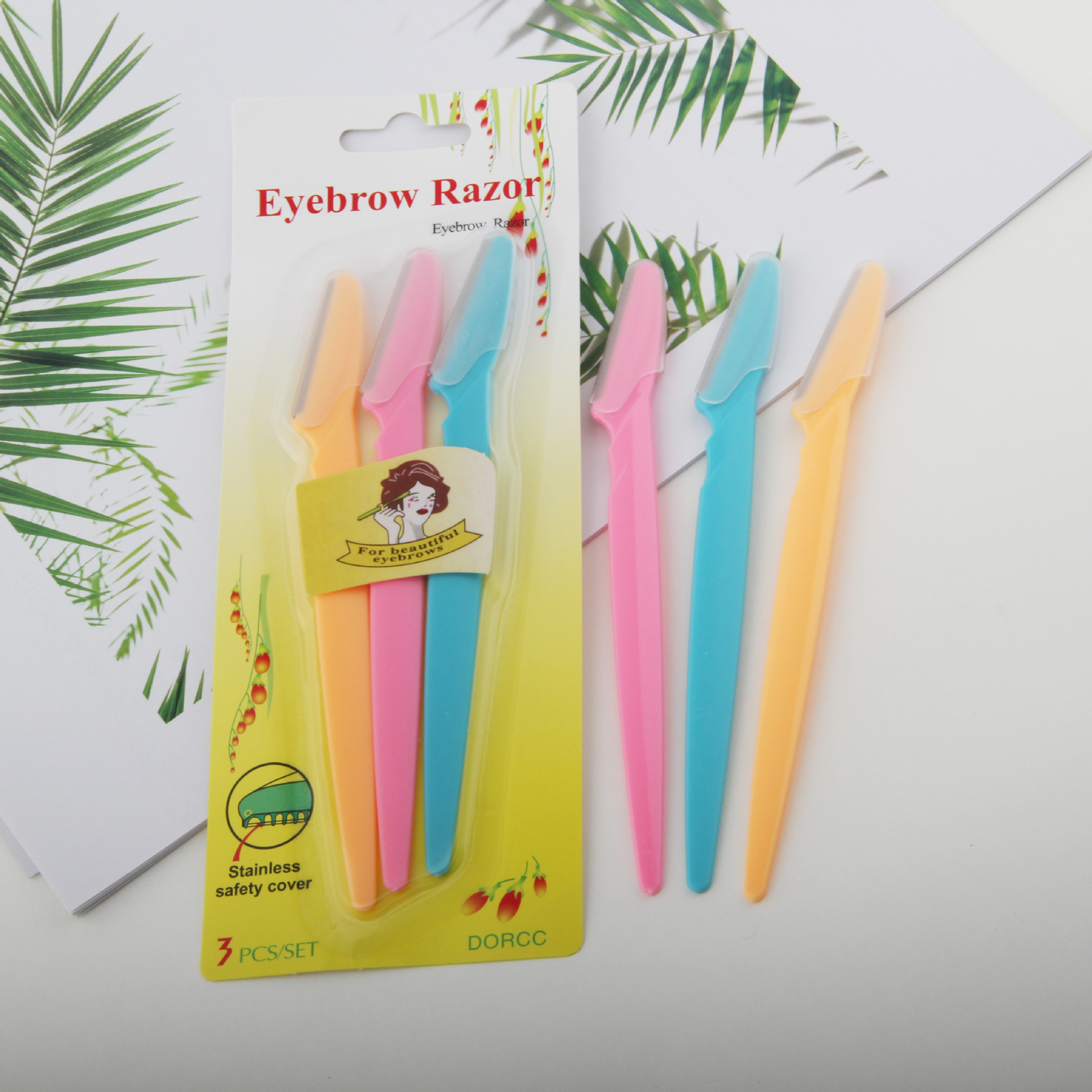 Fábrica al por mayor ceja trimmer afilado raspador de cejas ceja trimmer belleza ceja que forma la herramienta