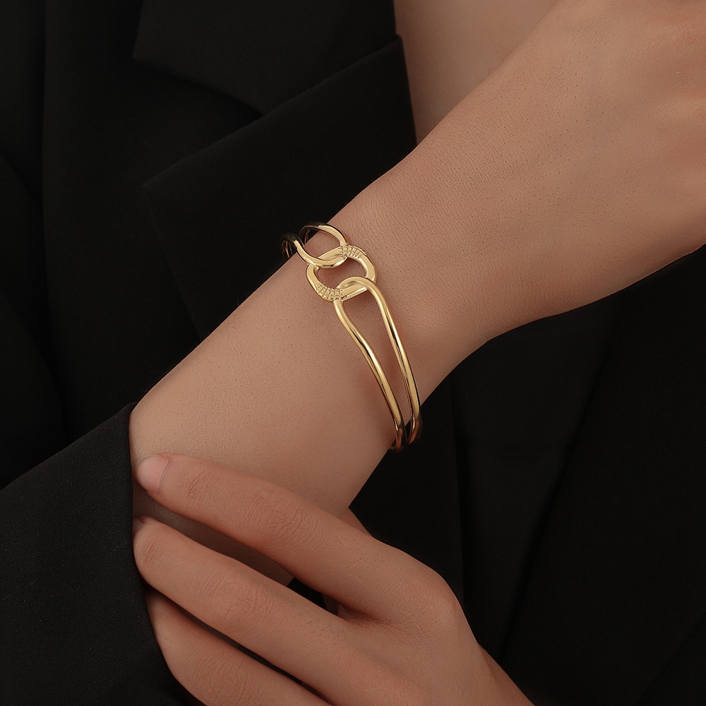 12g Weight Bangle Classification 1 Piece Quantity Daily Occasion Stainless Steel Material Geometric, Eye Pattern Unisex Gender Plating Design Simple Style Style Geometric Eye Stainless Steel Simple Style Bangle 81