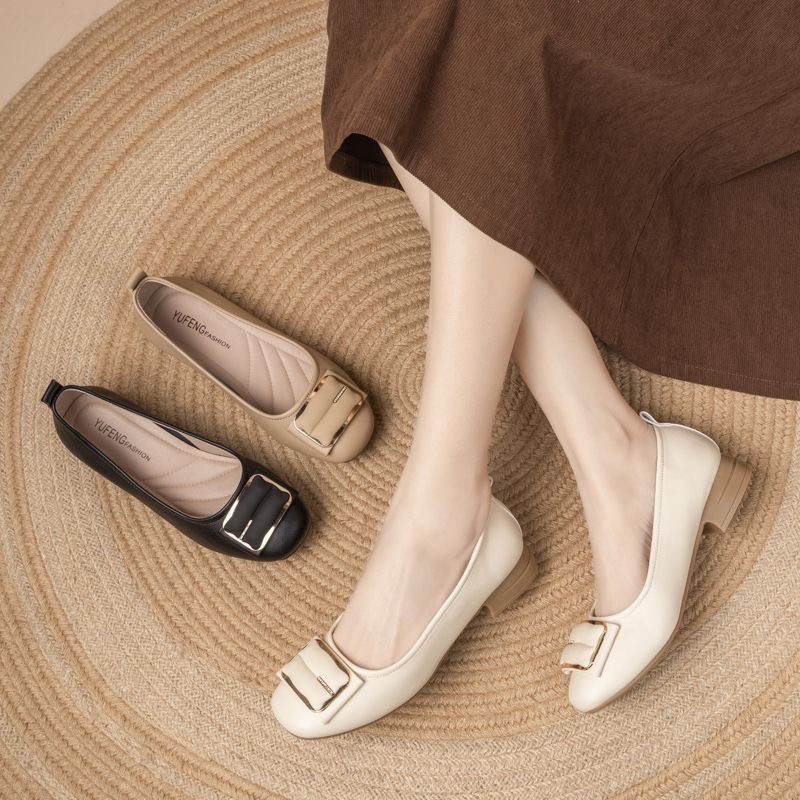 2026 nuevo primavera y otoño zapatos de un solo pie con un zapato de boca superficial para niñas coreanas con faldas suaves no cansadas zapatos de frijoles