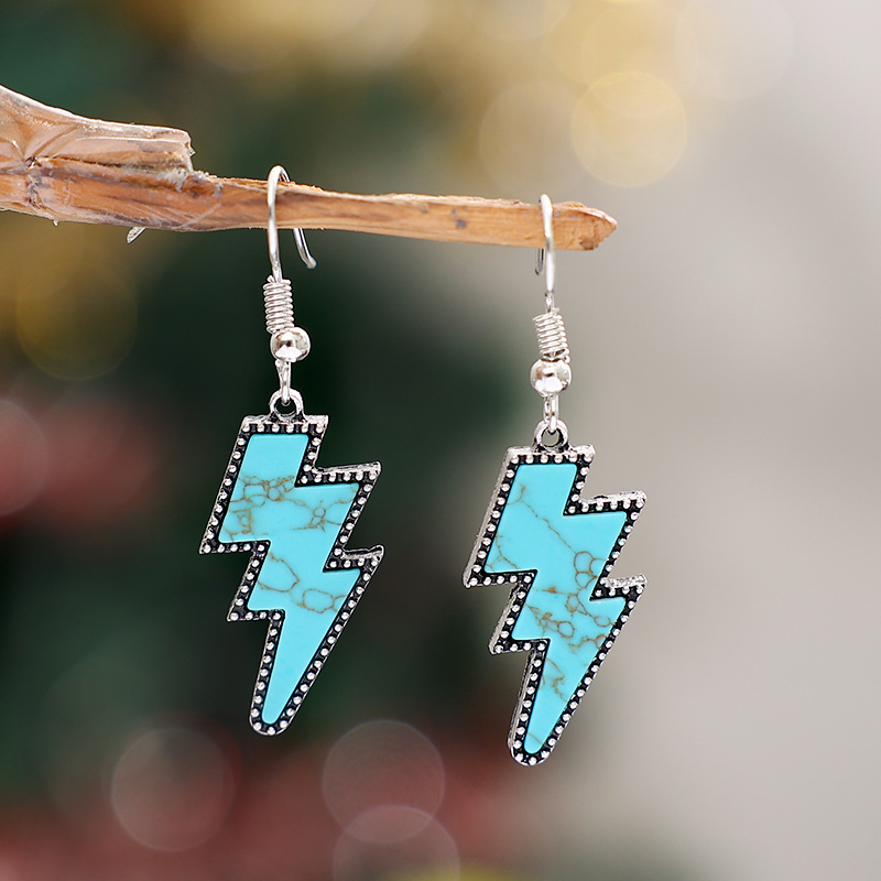 1 Pair Retro Lightning Alloy Drop Earrings display picture 1