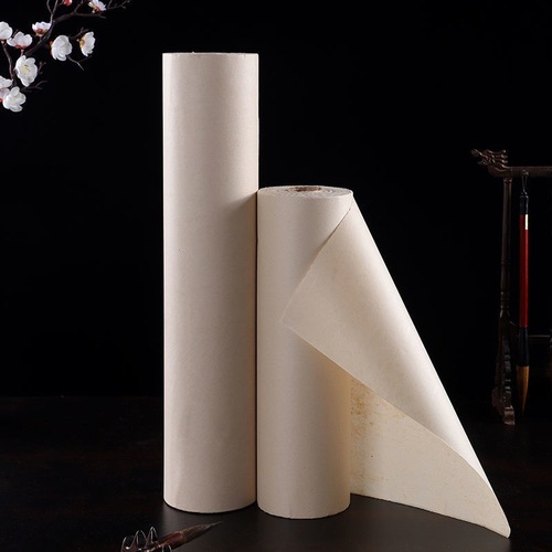 Wholesale thickened raw edge paper long roll antique rice half-cooked white rice paper calligraphy special paper large character paper wholesale