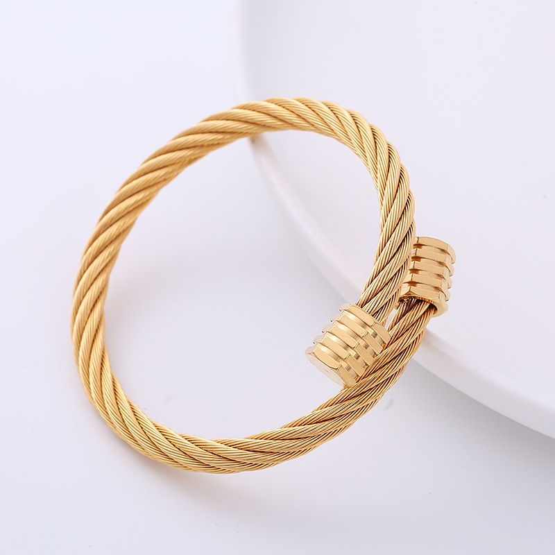 Fashion Solid Color Stainless Steel Plating Bangle 1 Piece
