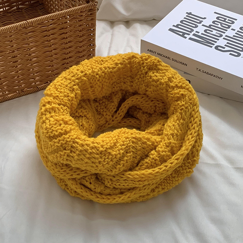Bufanda otoño e invierno versátil 2025 versión coreana nueva lana unisex bufanda de lana tejida cubre cuello fabricante al por mayor.