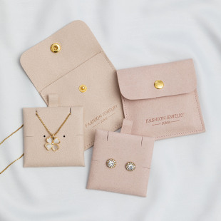 Manufacturer suede leather microfiber envelope bag fashion jewelry jewelry bag ring necklace inner pad flannel flip bag
