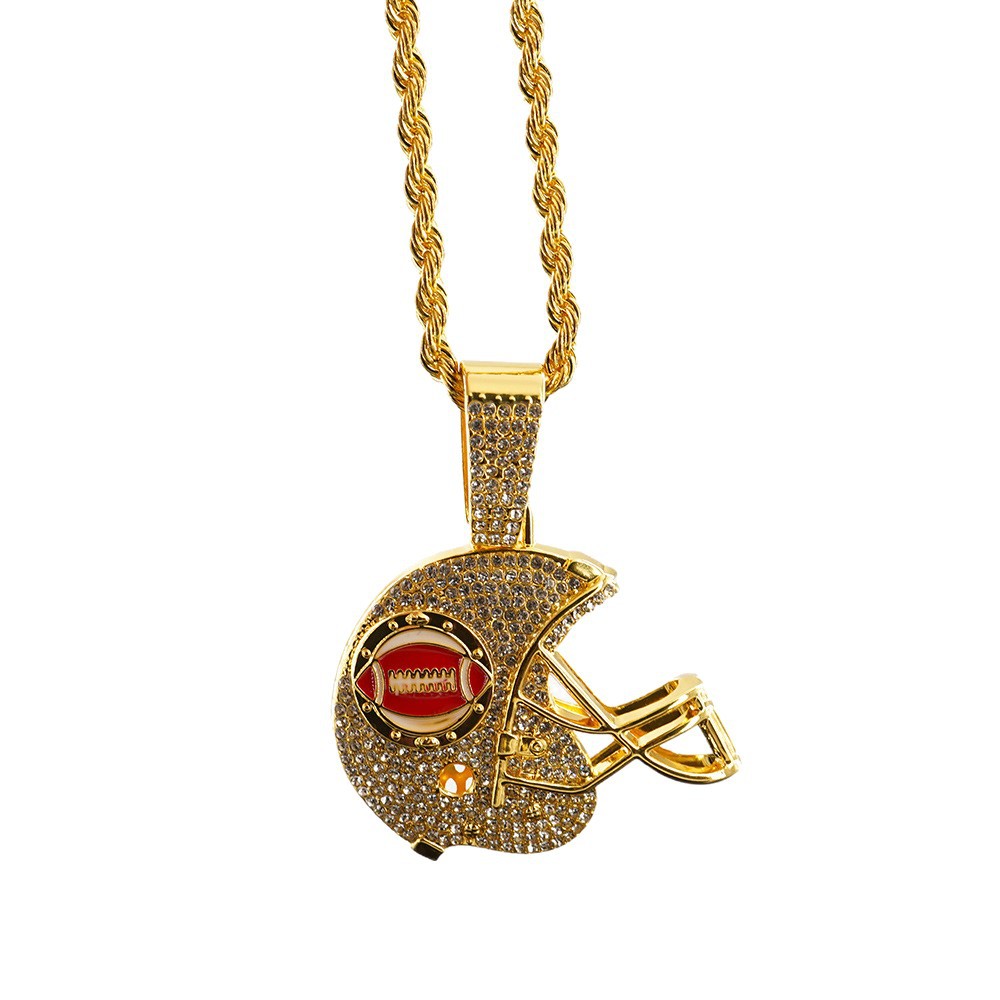 Joyas transfronterizas con un conjunto de diamantes de moda cool sombrero de béisbol collar joyas hip hop para hombres cadena de torsión de 5 mm