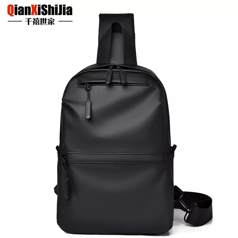 厂货通胸包男新款潮流休闲皮膜胸包防泼水多功能斜挎包胸前包男士