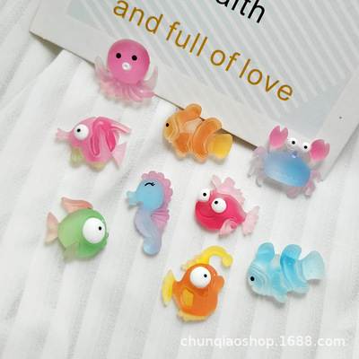卡通鱼树脂配件可爱海洋系列diy小饰品配件diy奶油胶装饰材料配件|ru