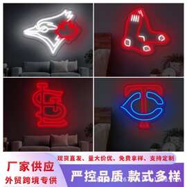 工厂专供跨境亚马逊霓虹灯字母发光灯棒球俱乐部logo氛装饰LED灯