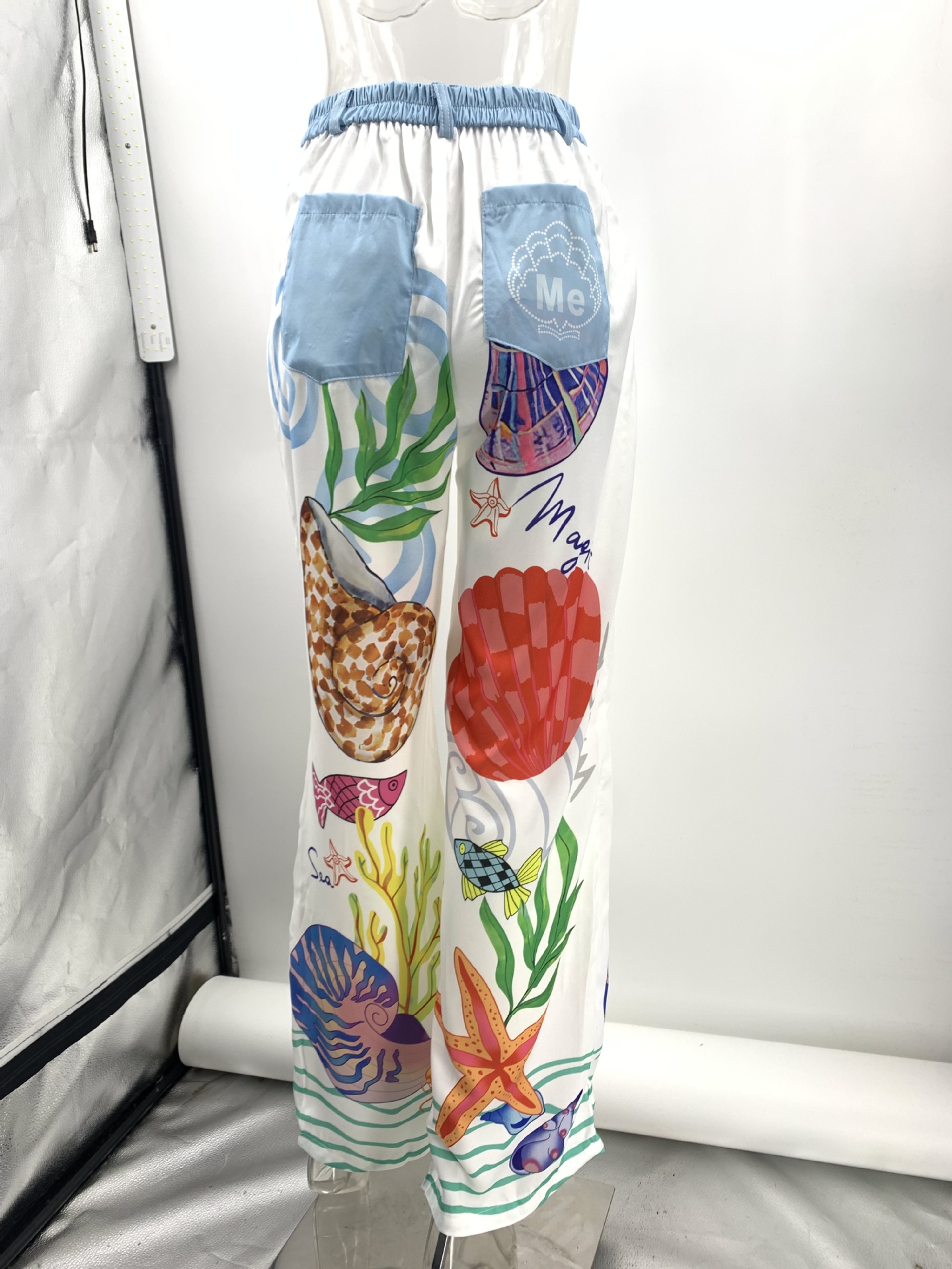 Satin Printed Personalized Graffiti Casual Shirt Trousers Two Piece Suit Amplified craft