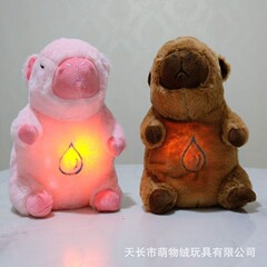 跨境新品呼吸熊卡皮巴拉水豚款安抚玩具会发光发声婴儿哄睡公仔