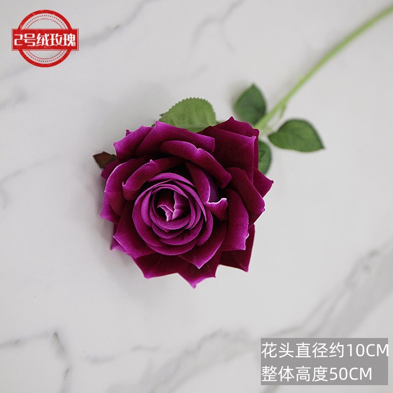 Rosa artificial sensación franela Rosa flor artificial ramo de la boda flor artificial Flor de seda hogar de gama alta al por mayor